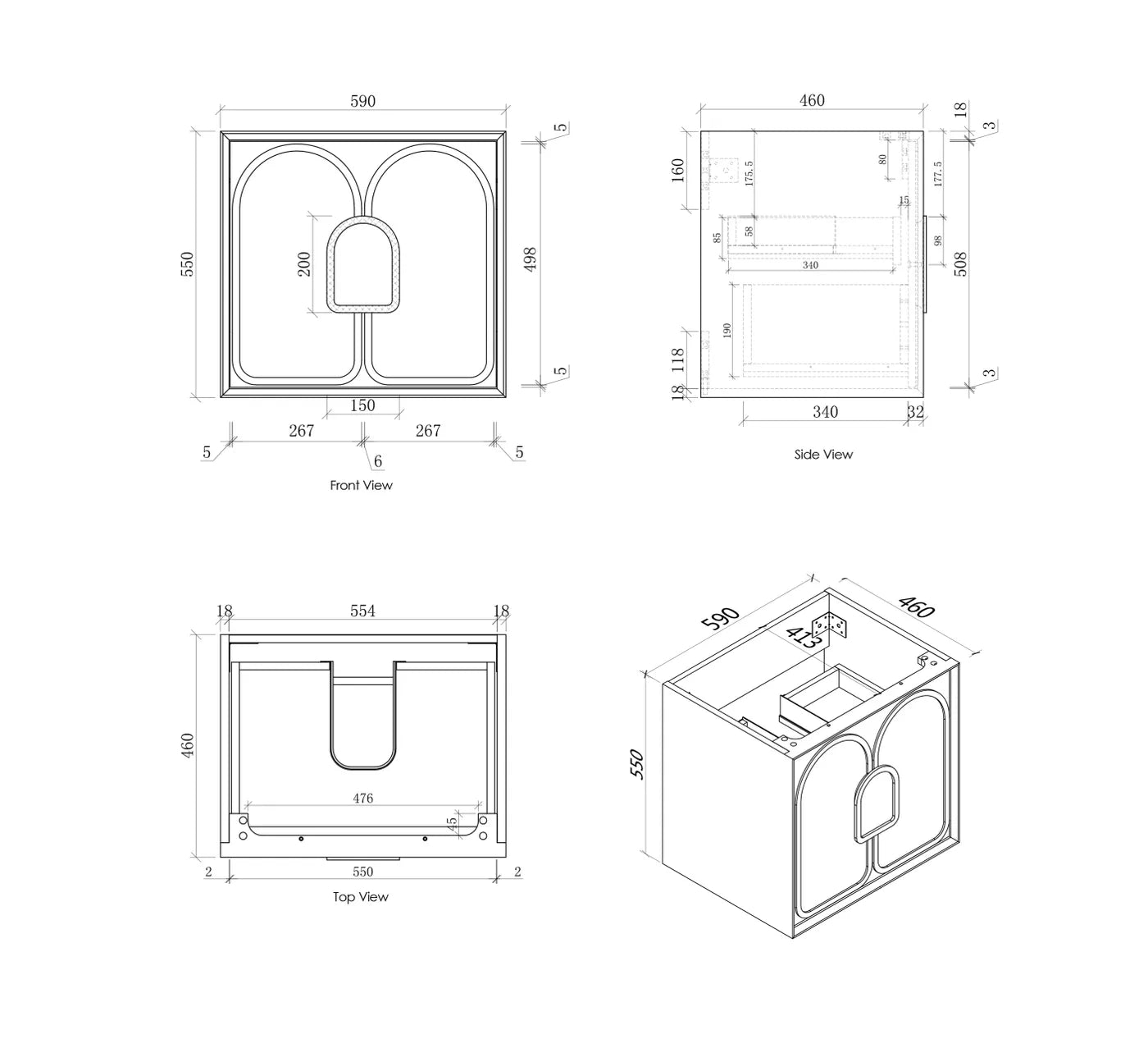 Otti Laguna Mark II Matte White Wall Hung Vanity 600mm