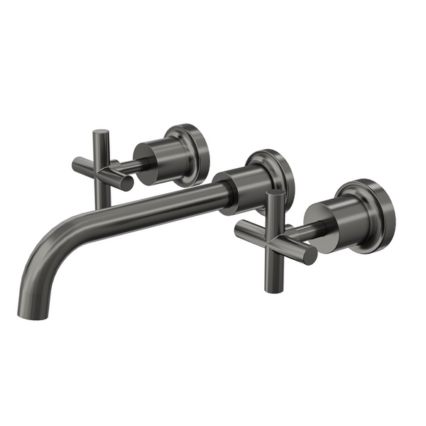 Linsol Tre Cross Handle Bath  Set Gun Metal