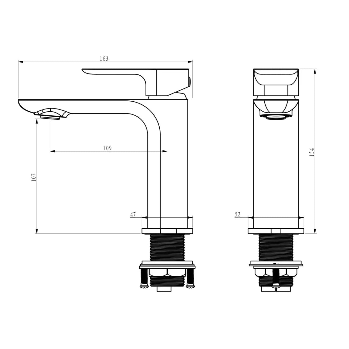 Donii Ella Tora Basin Mixer Brushed Gold