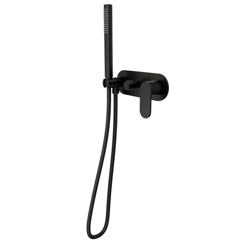 Linsol Capo 1-Plate Wall Mixer with Diverter & Hand Shower Matte Black