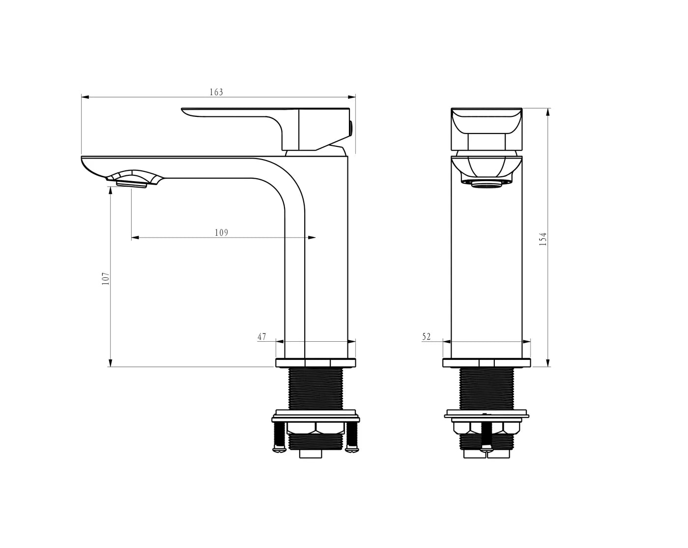 Donii Ella Tora Basin Mixer Matte Black