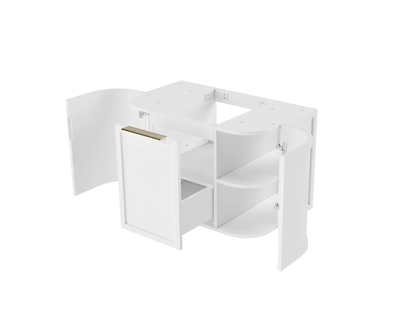 Otti Hampshire Satin White Wall Hung Curve Vanity 750mm
