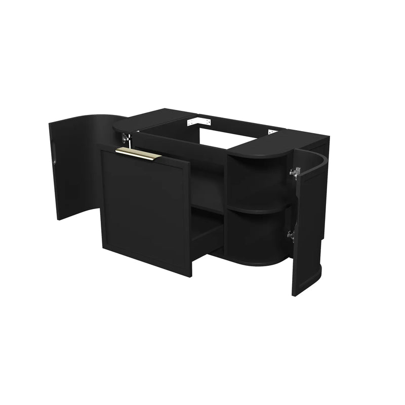 Otti Hampshire Satin Black Wall Hung Curve Vanity 900mm