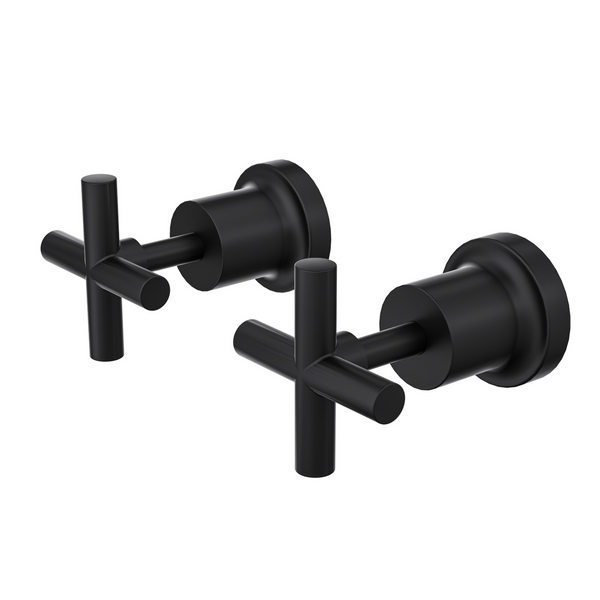 Linsol Tre Cross Handle Wall Top Assemblies Matte Black