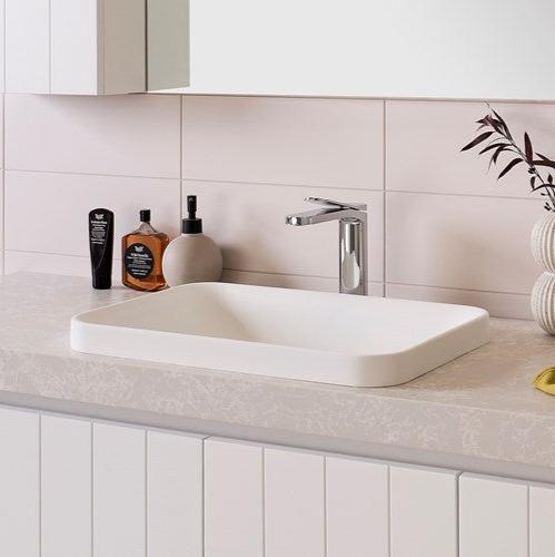 ADP Pride Gloss or Matte White Solid Surface Semi-Inset Basin 545x365