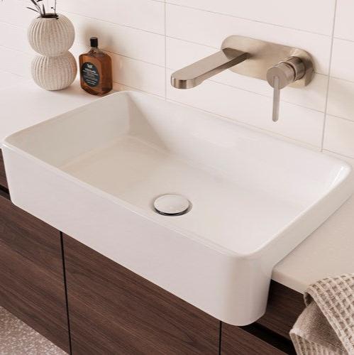 ADP Lino Gloss White Ceramic Semi-Recessed Basin 595x380