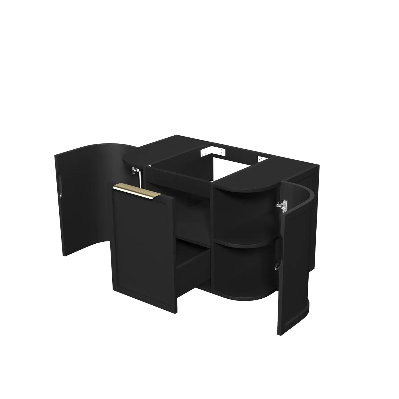 Otti Hampshire Satin Black Wall Hung Curve Vanity 750mm