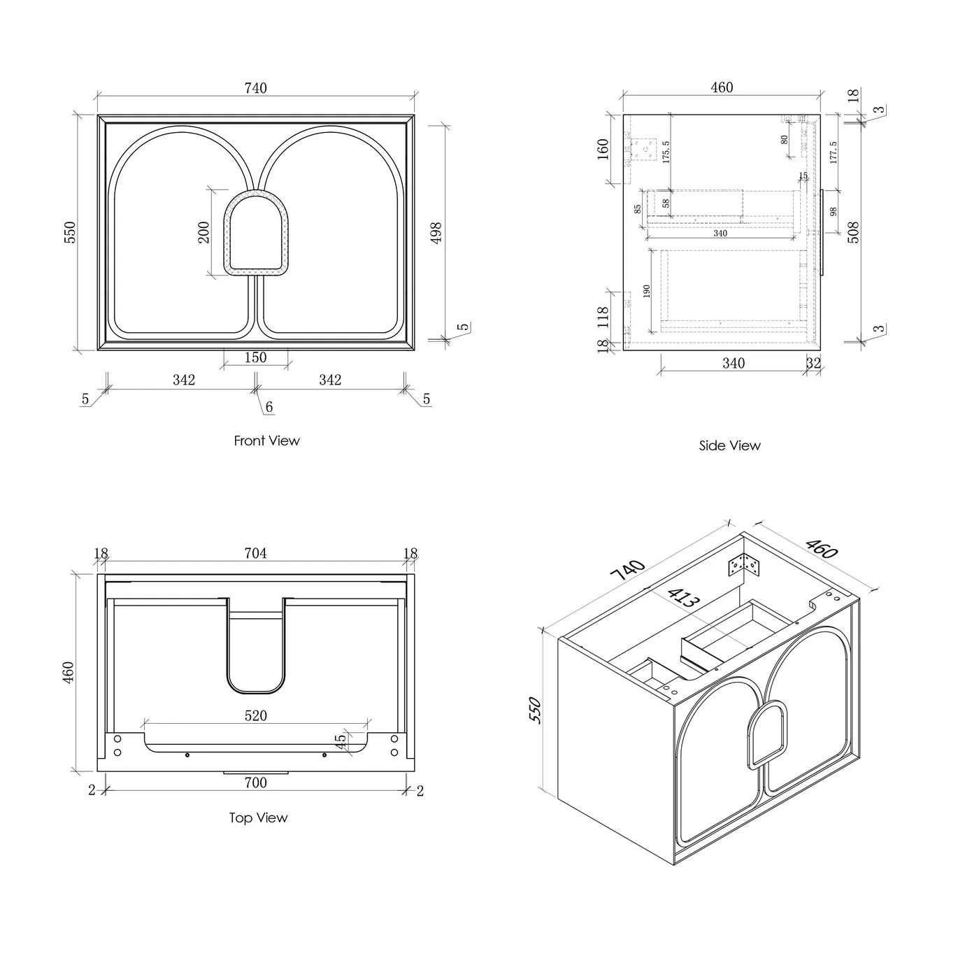 Otti Laguna Satin White Wall Hung Vanity 750mm