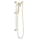 hand held shower on a rail brushed nickel