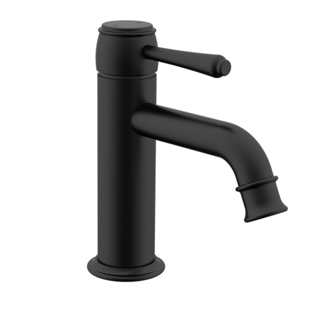 Matte black heritage bathroom tapware