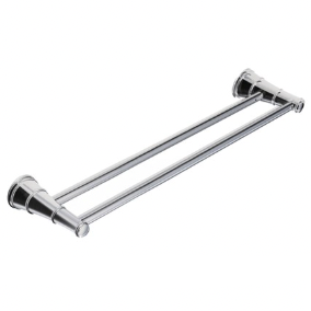 Heritage chrome double towel rail