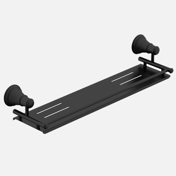Matte Black traditional style shower shelf