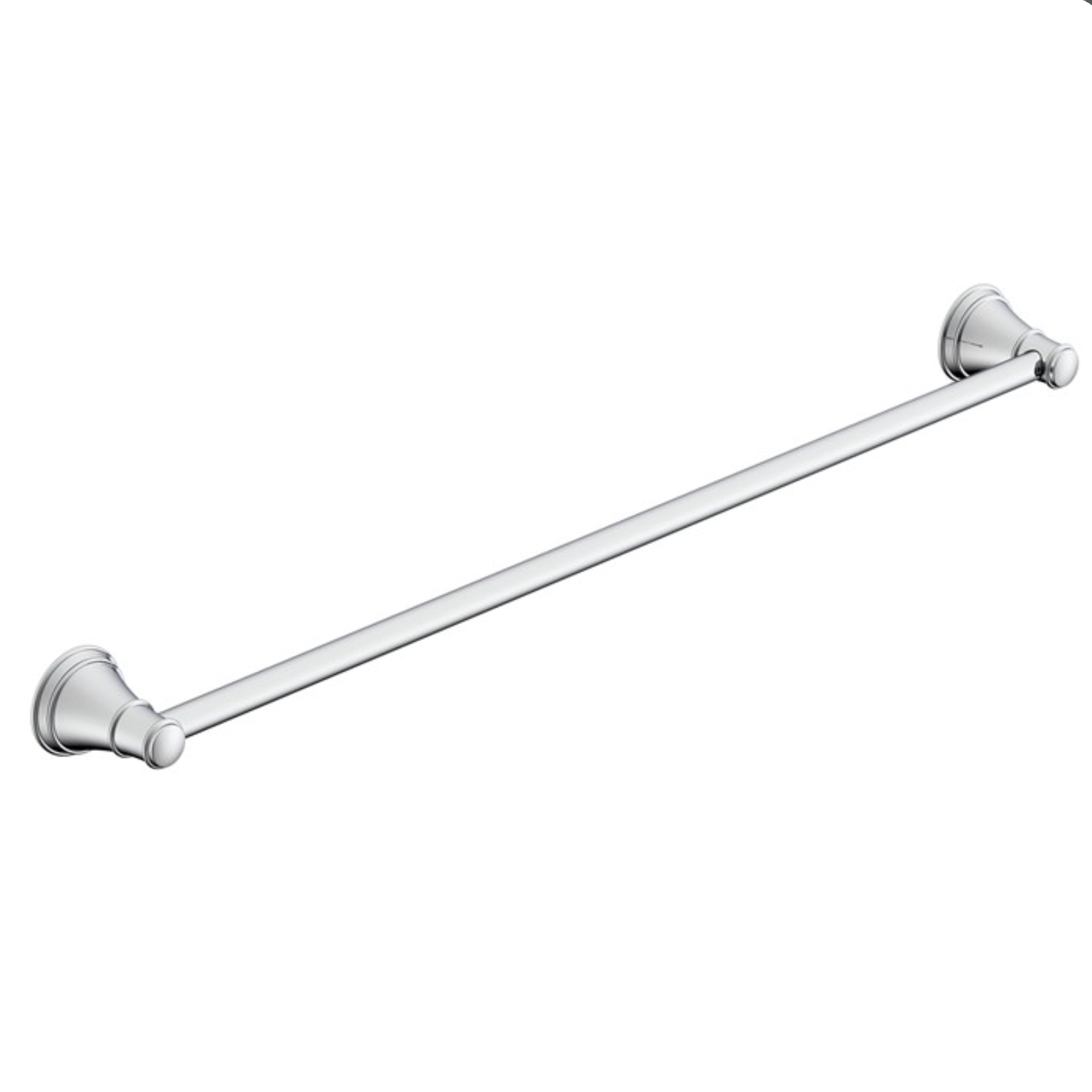 Chrome heritage towel bar on a white background