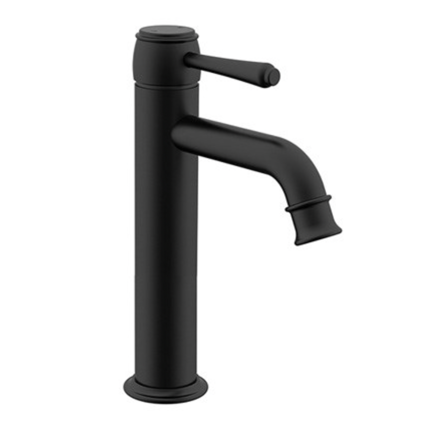 Matte black heritage Tall bathroom tap 