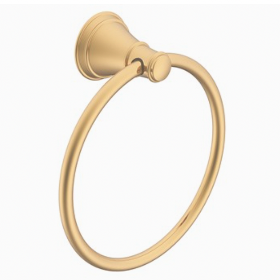 Heritage style brushed brass hand towel ring 