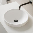 round solid surface gloss or matte white semi recessed  bathroom vanity basin 400x400mm
