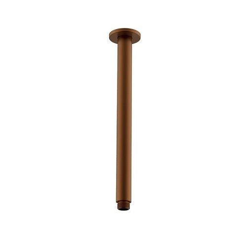 Brushed copper ceiling dropper shower arm, 300mm in length, from the ADP Soul series.