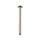 A 300mm brushed nickel ceiling dropper shower arm.