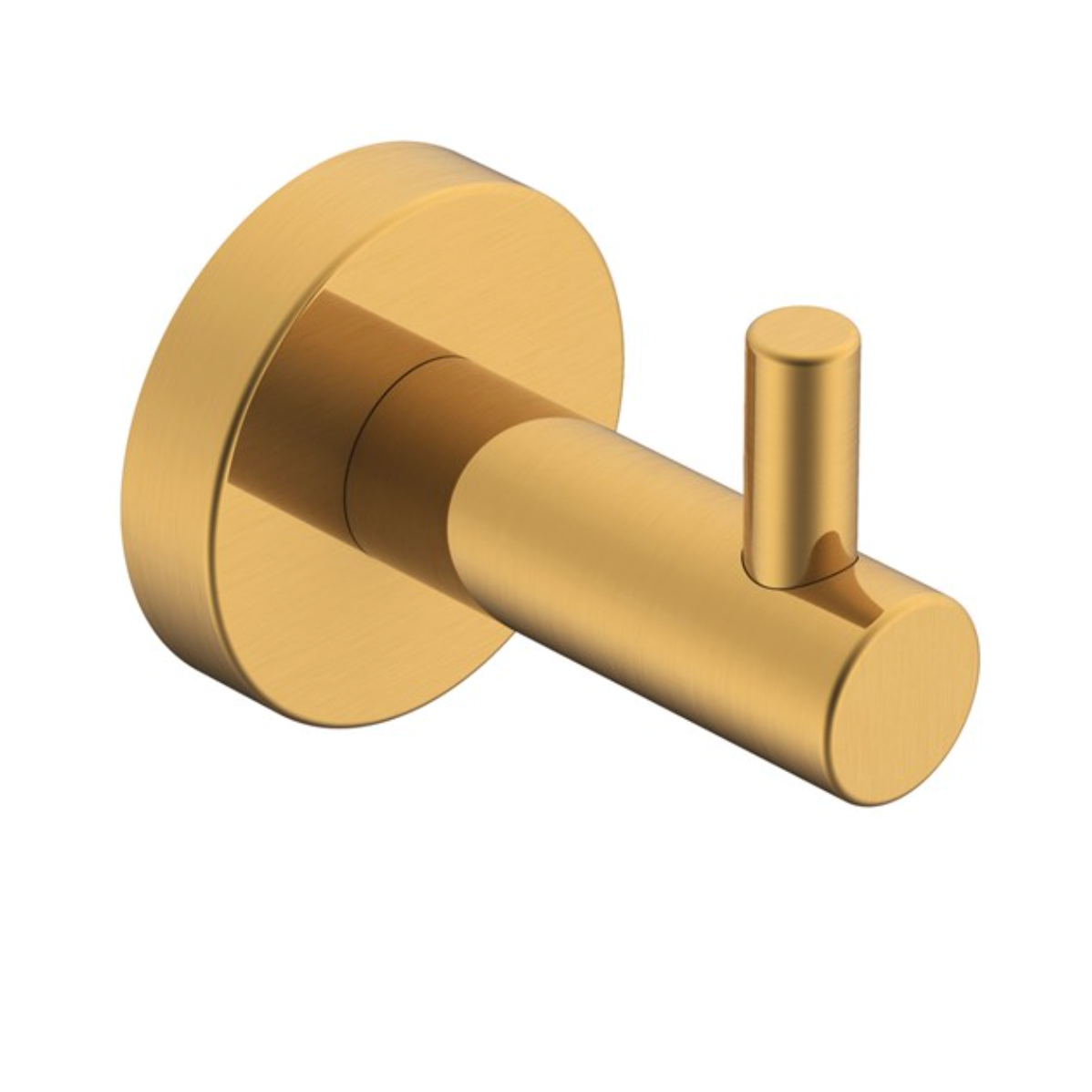 Brushed brass robe hook