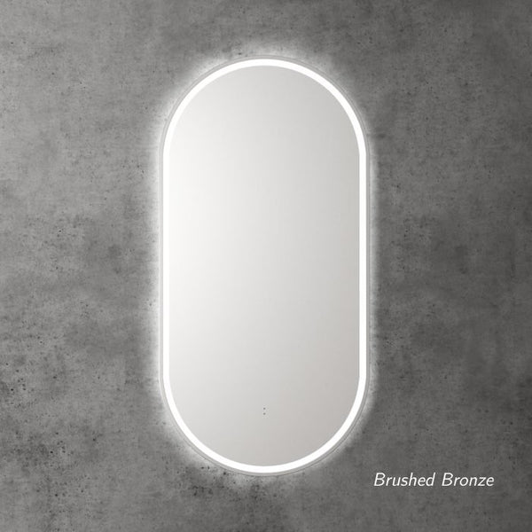 LED backlit touch free sensor oval bathroom mirror 