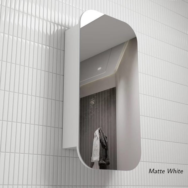 450mm matte white mirror shaving cabinet