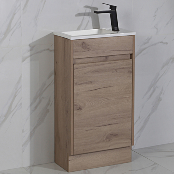 Aulic Brant Single Door Timber Finish compact Floor Mount Vanity 465mm