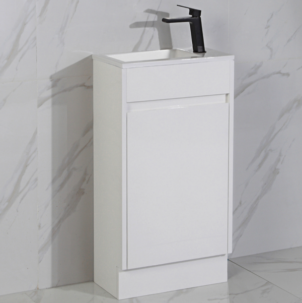 Aulic Brant Single Door Gloss White Finish compact Freestanding Vanity 465mm