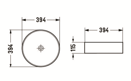 Donii Clasico Matte White Marble Round Above Counter Basin 394x394