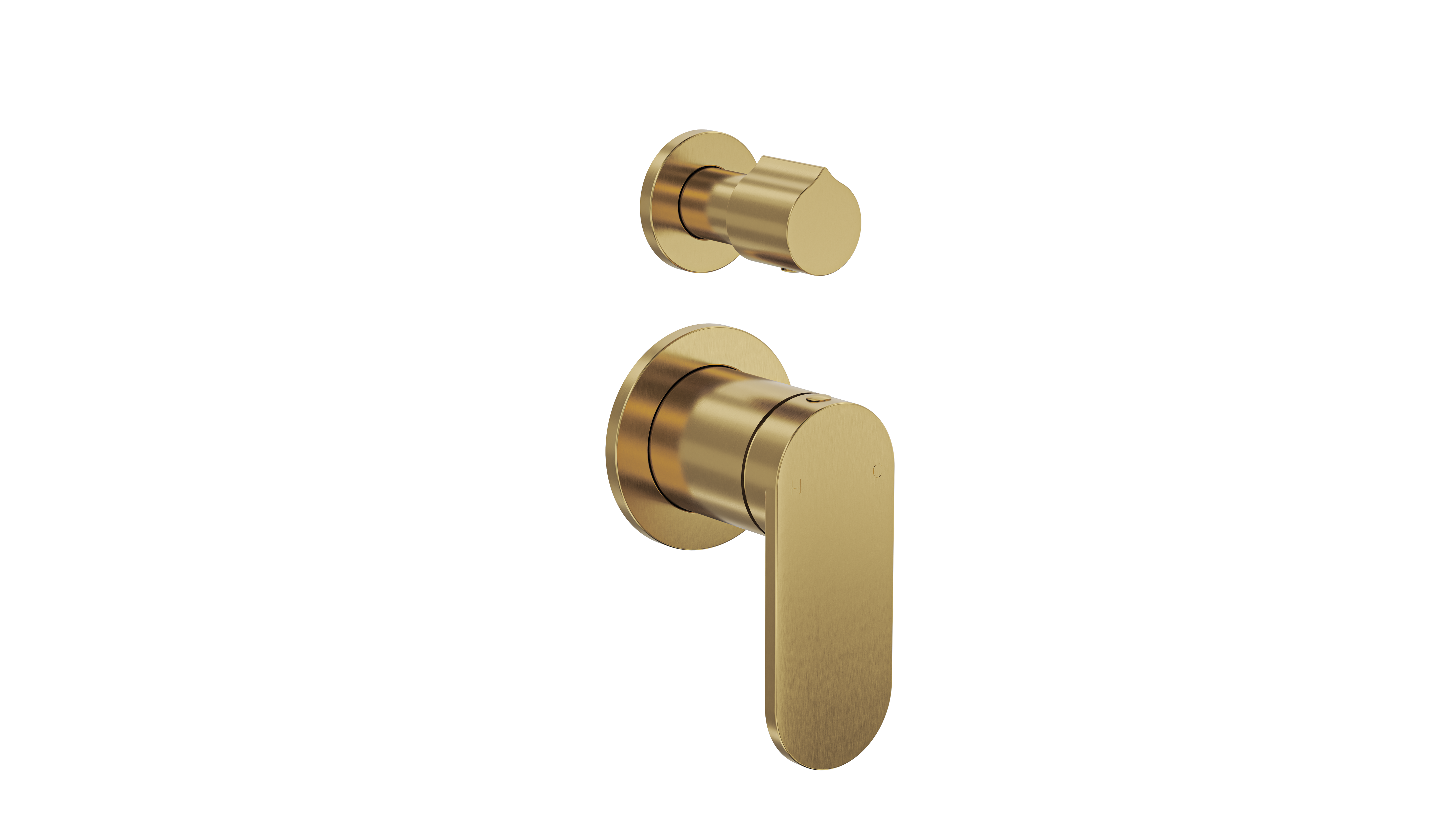 Linsol Capo 2-Plate Wall Mixer with Diverter Brushed Brass