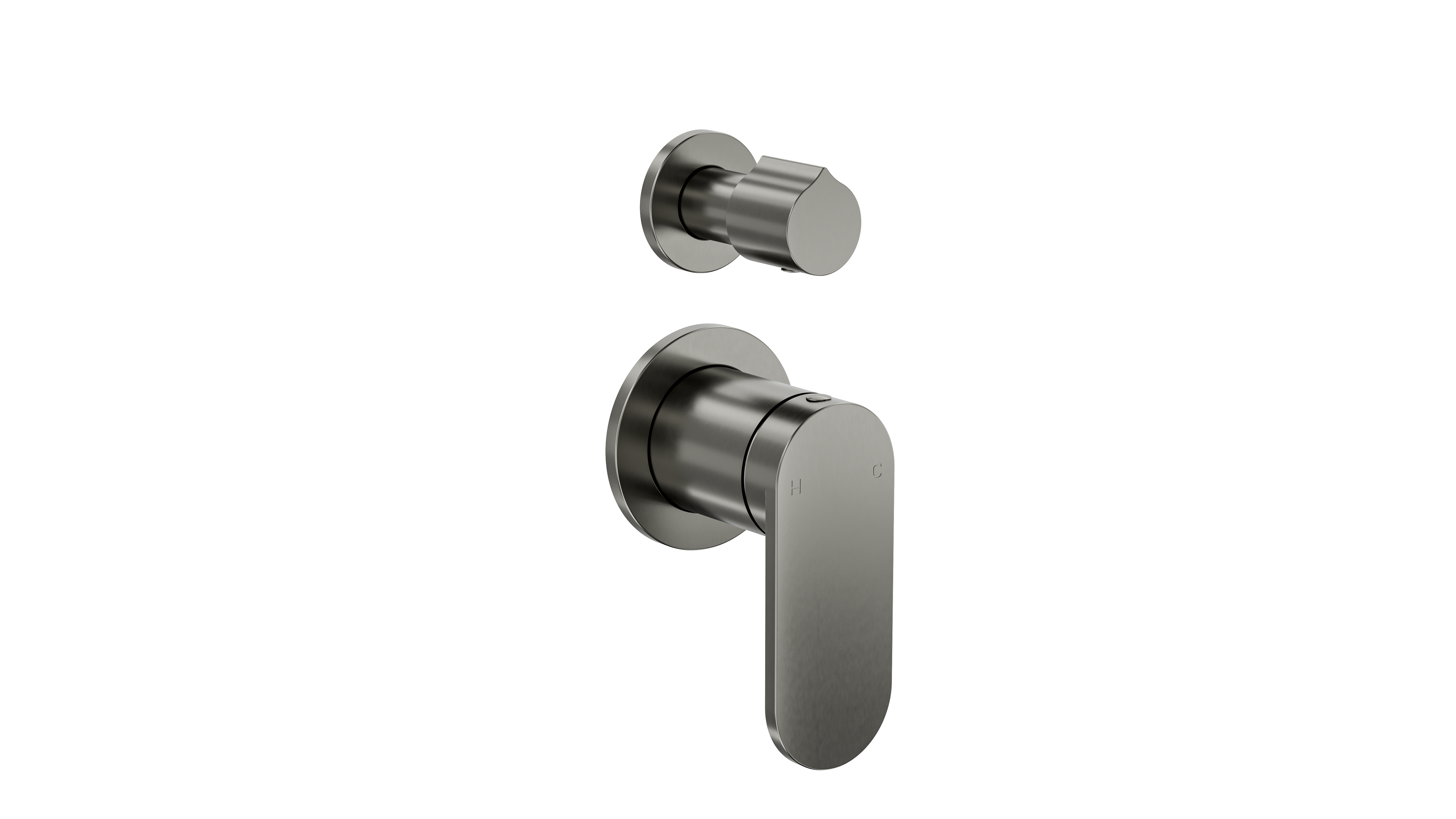 Linsol Capo 2-Plate Wall Mixer with Diverter Gun Metal