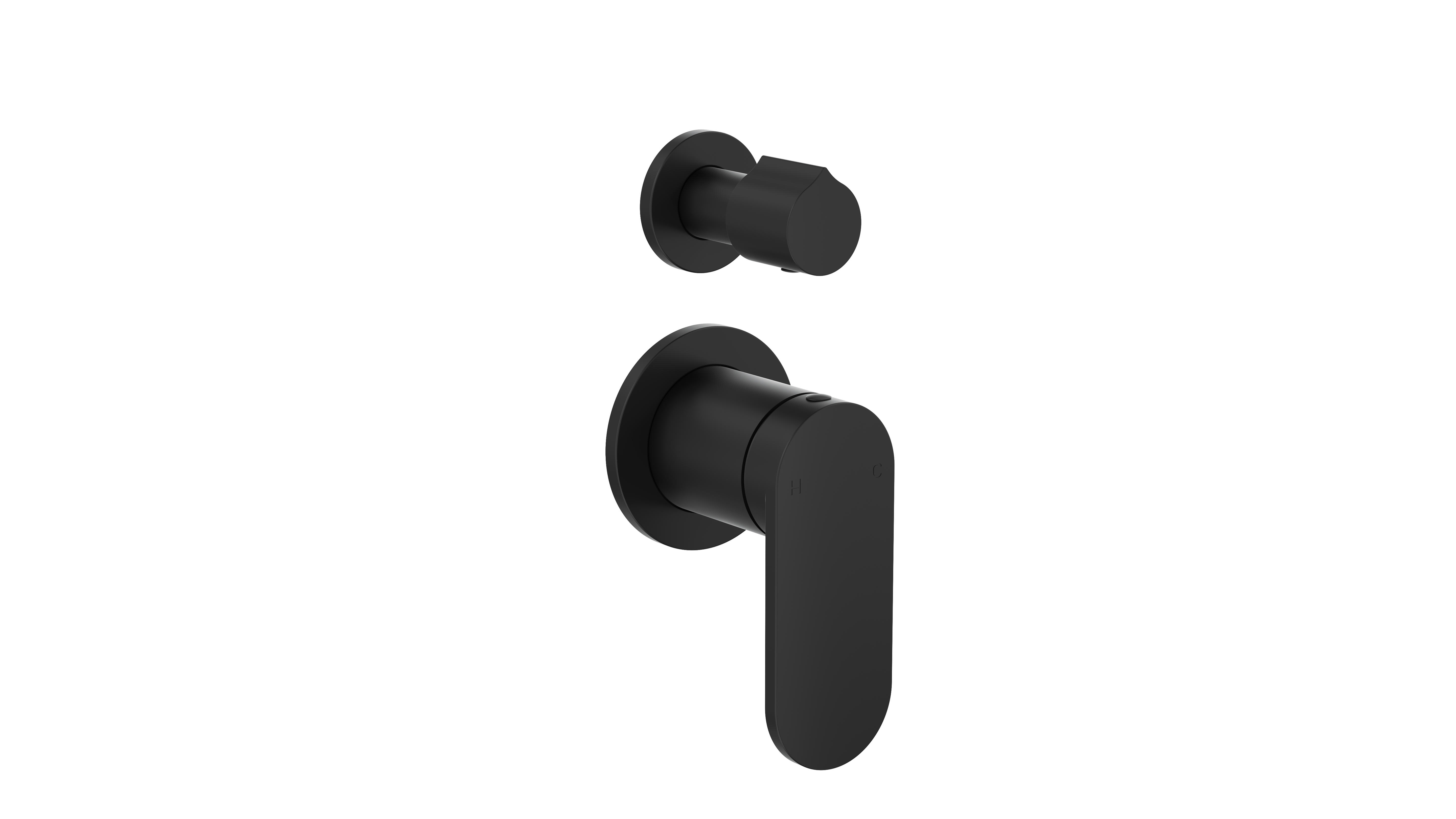 Linsol Capo 2-Plate Wall Mixer with Diverter Matte Black