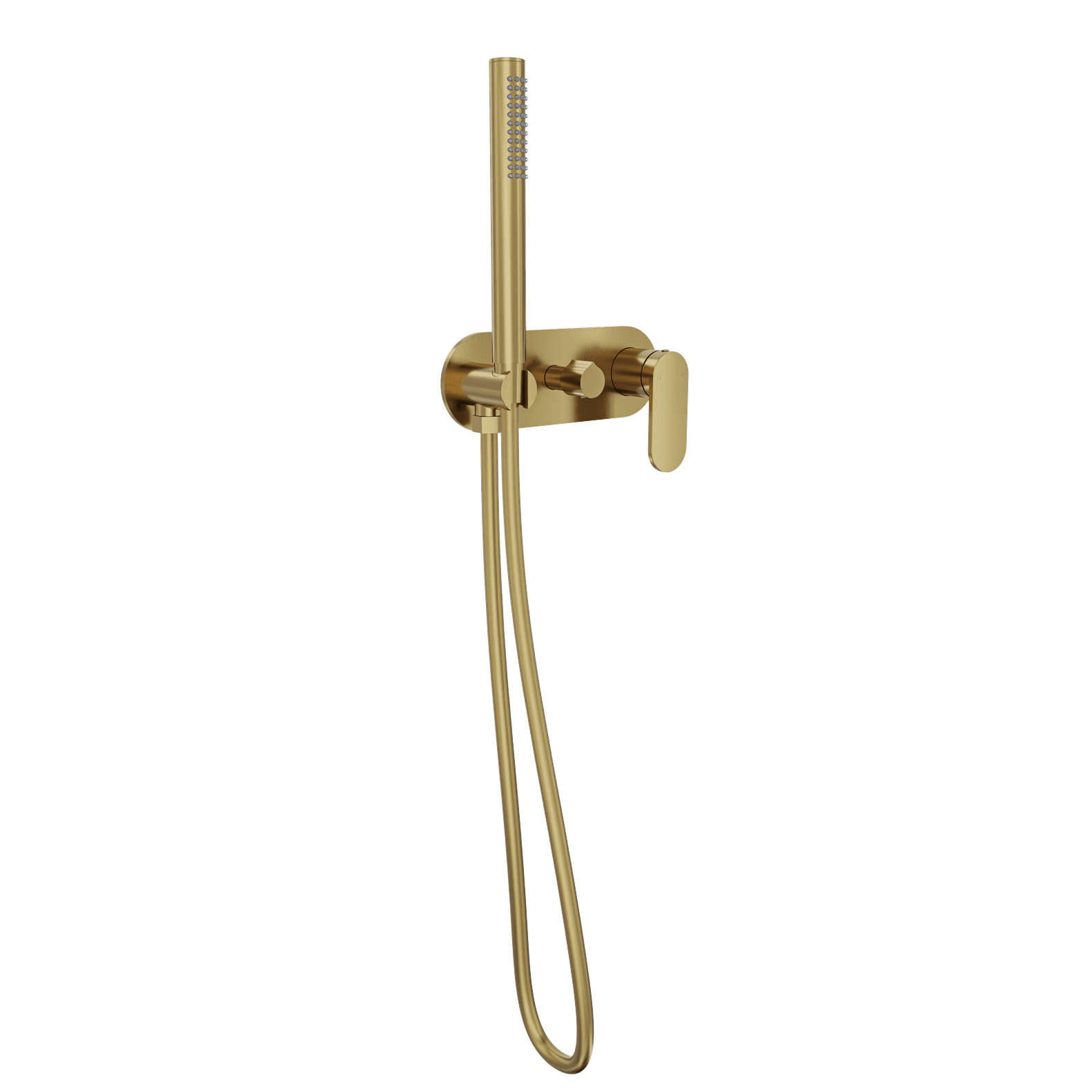 Linsol Capo 1-Plate Wall Mixer with Diverter & Hand Shower Brushed Brass