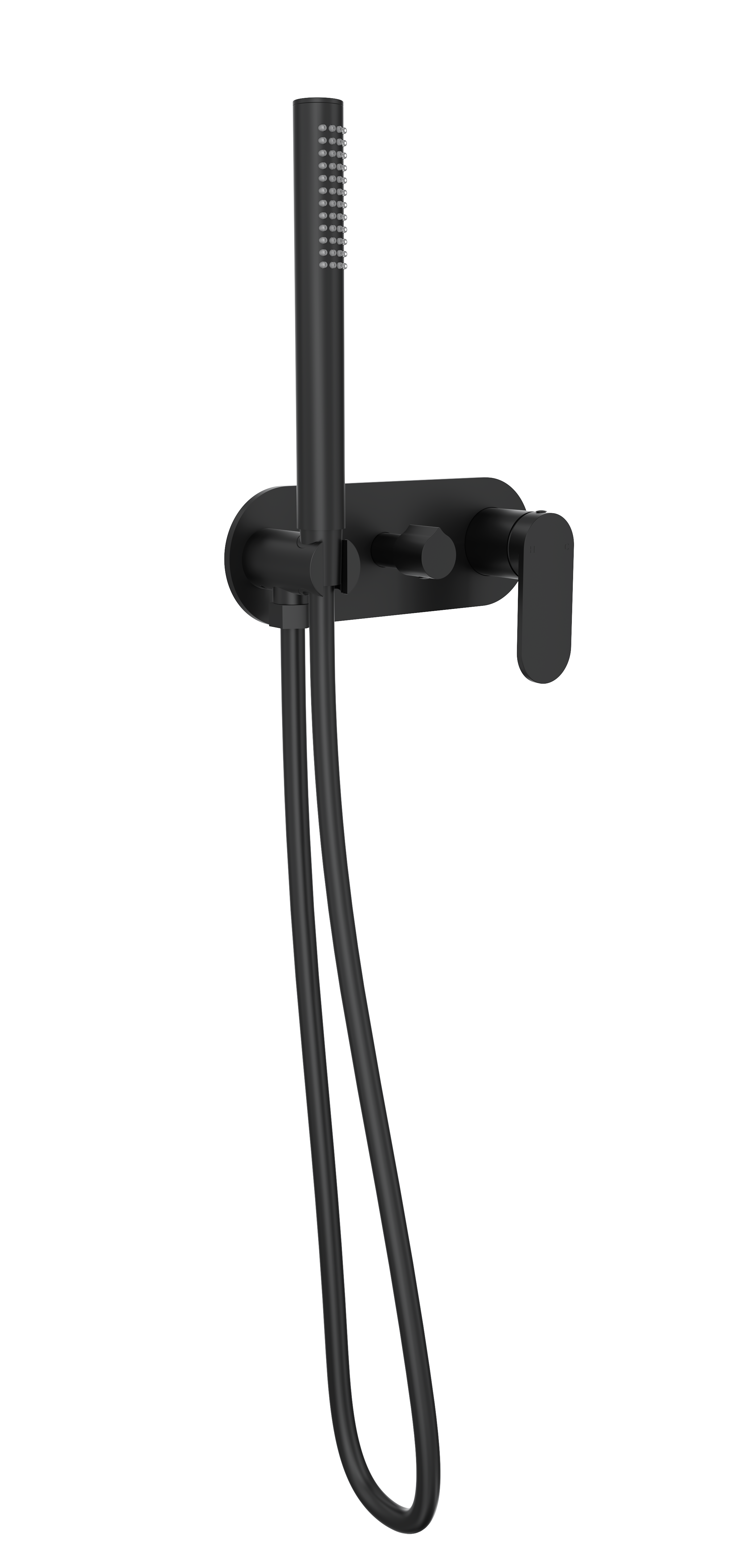 Linsol Capo 1-Plate Wall Mixer with Diverter & Hand Shower Matte Black
