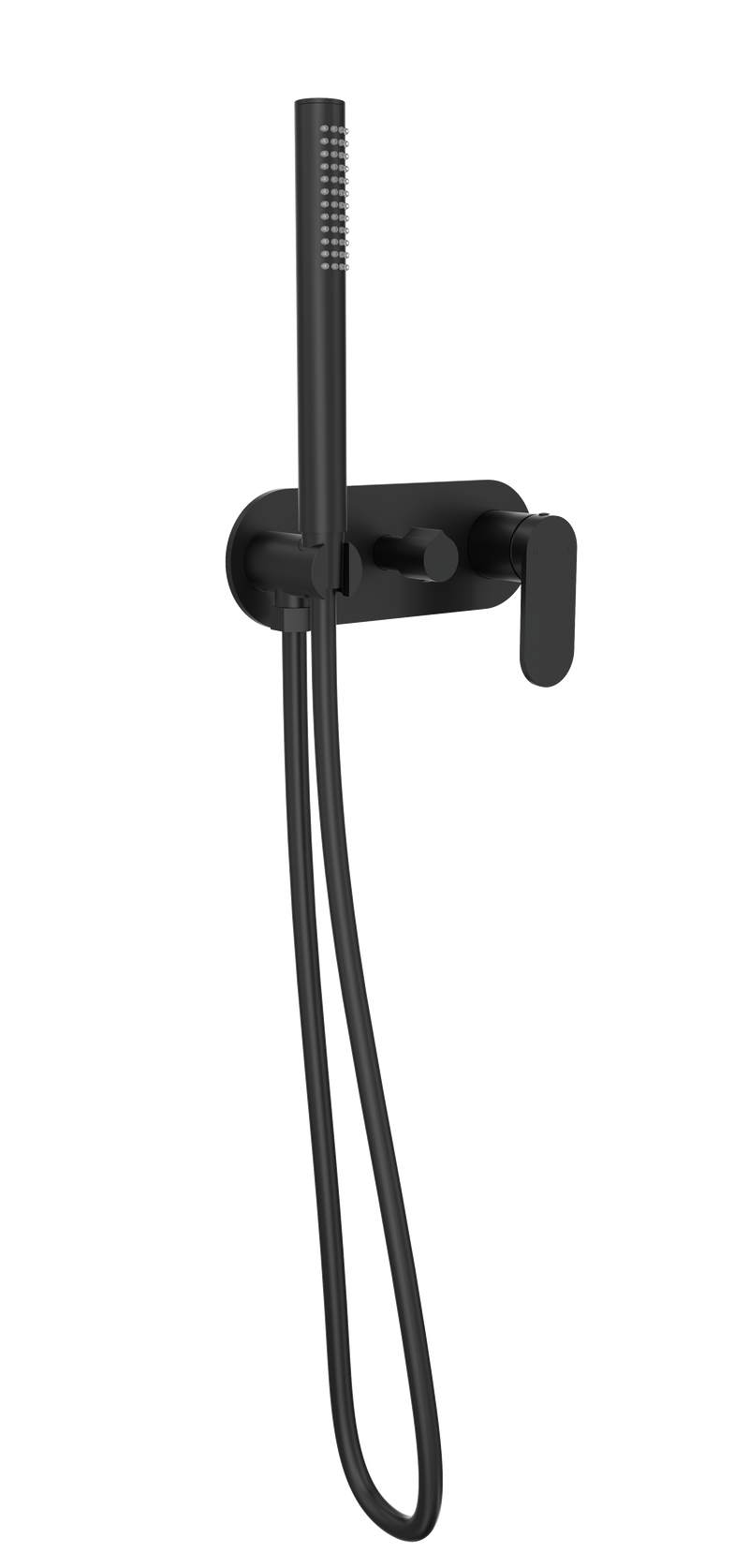 Linsol Capo 1-Plate Wall Mixer with Diverter & Hand Shower Matte Black