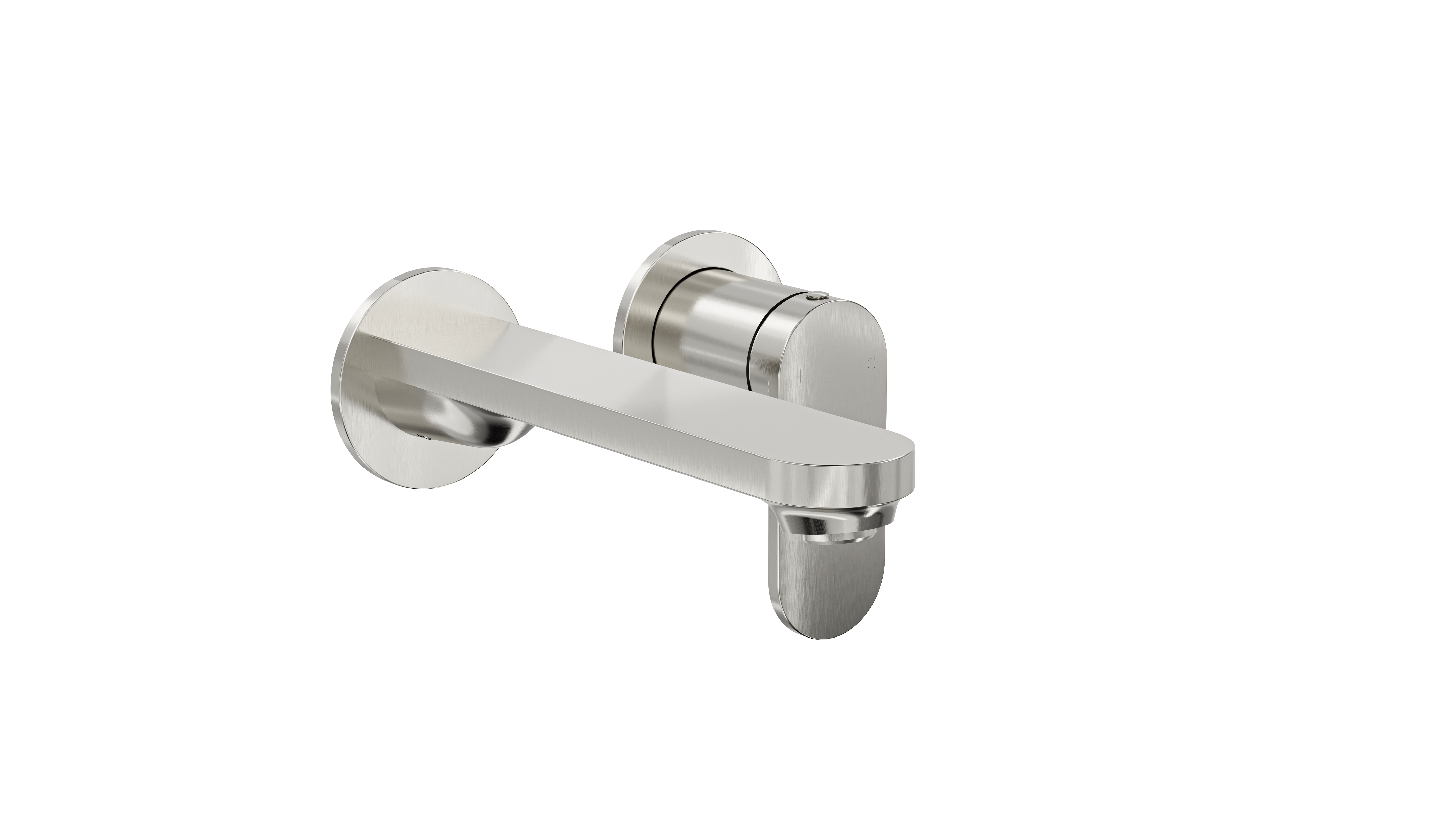 Linsol Capo 2-Plate Wall Basin/Bath Mixer Brushed Nickel