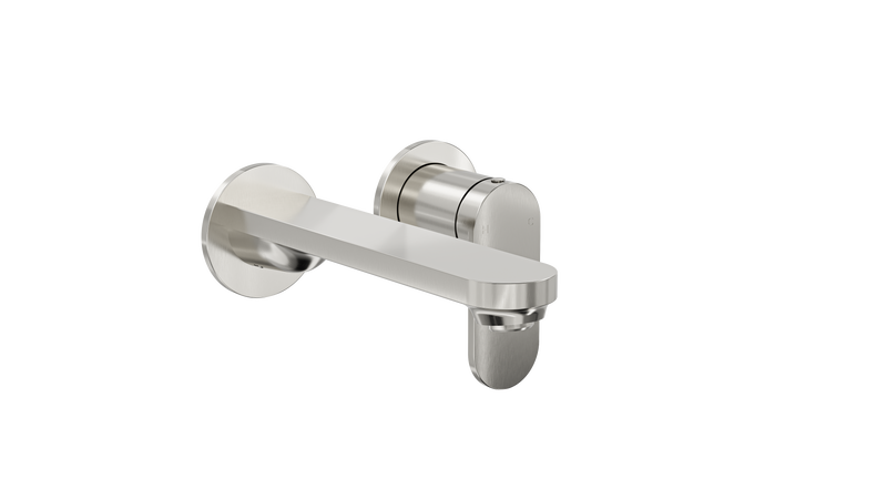 Linsol Capo 2-Plate Wall Basin/Bath Mixer Brushed Nickel