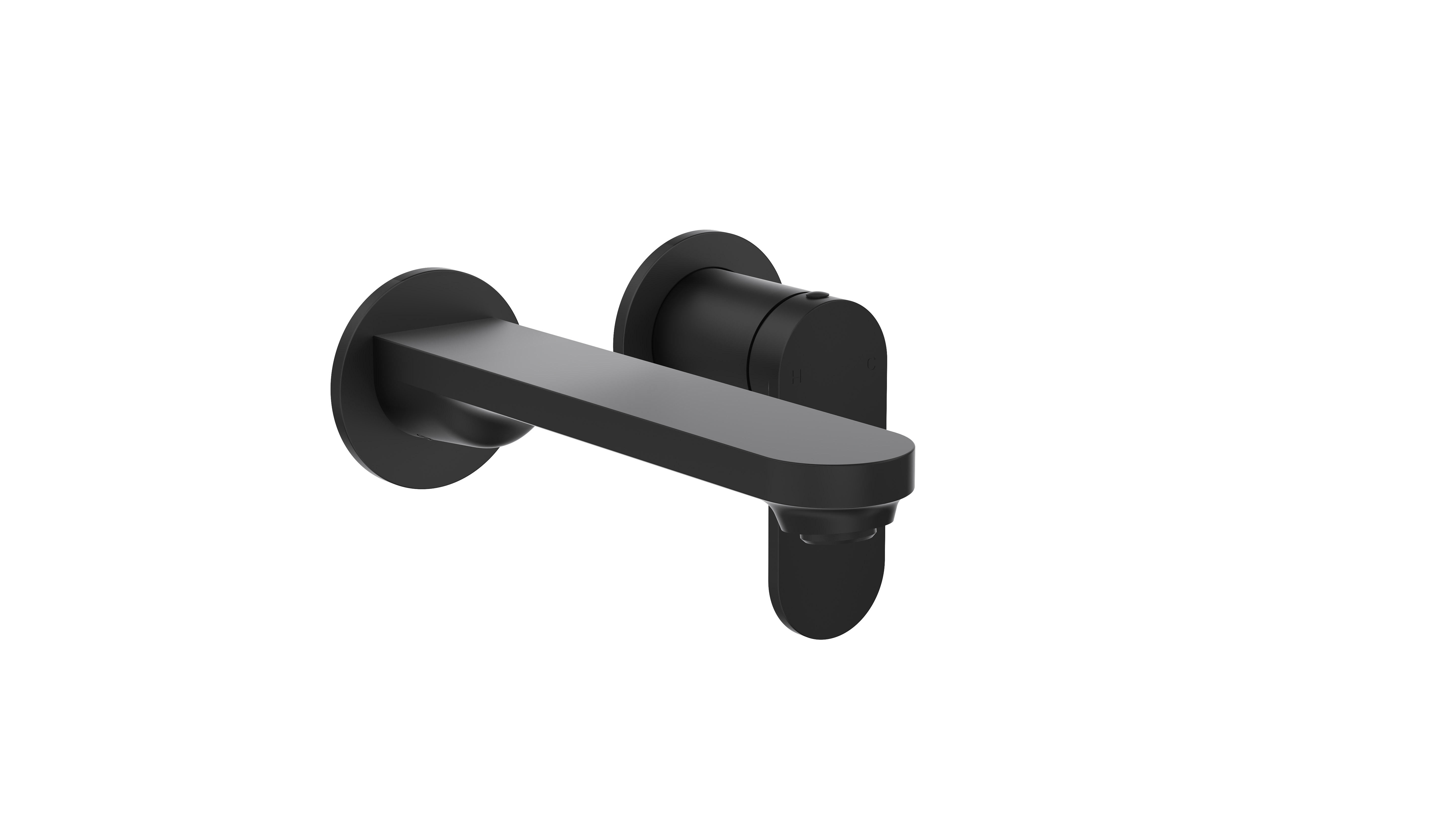 Linsol Capo 2-Plate Wall Basin/Bath Mixer Matte Black
