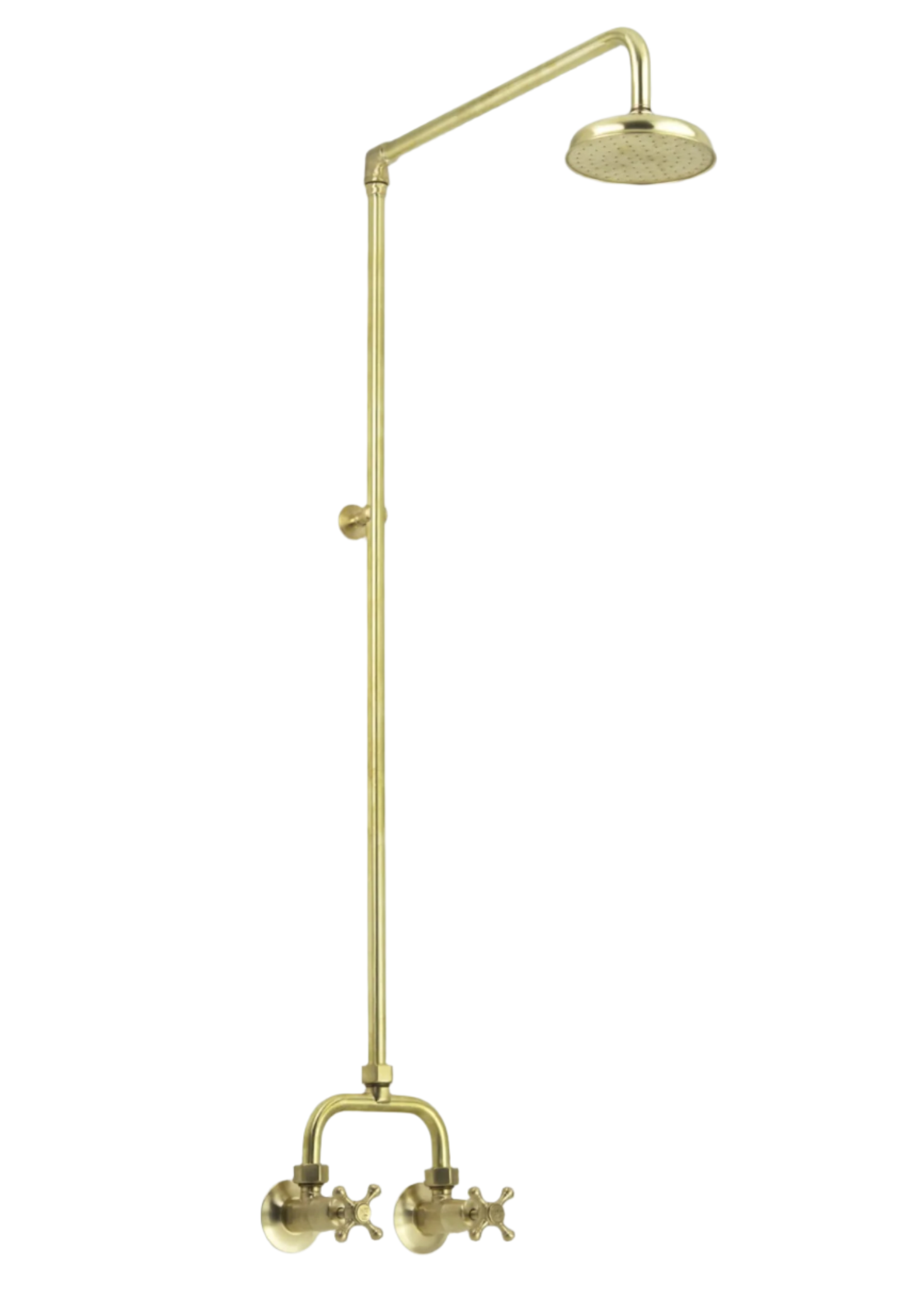 australian made old traditional style exposed shower with hot and cold traditional taps 