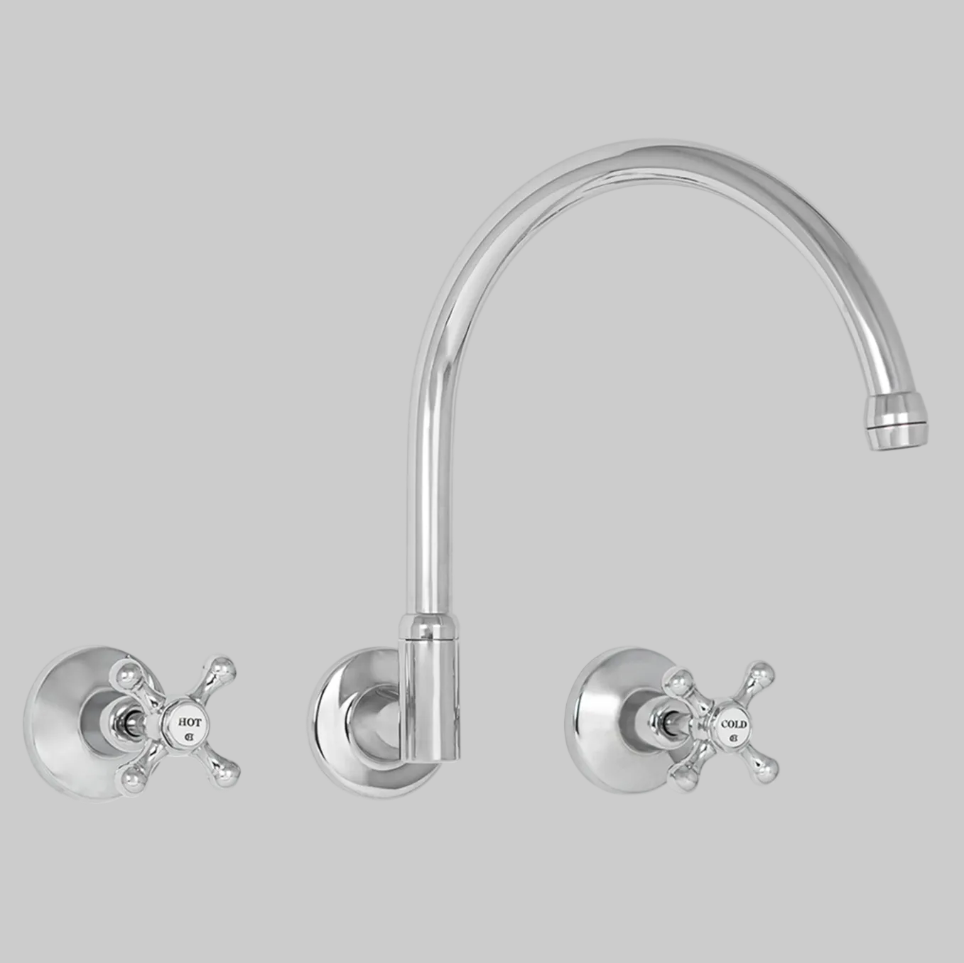 Roulette gooseneck wall Bath or spa set chrome