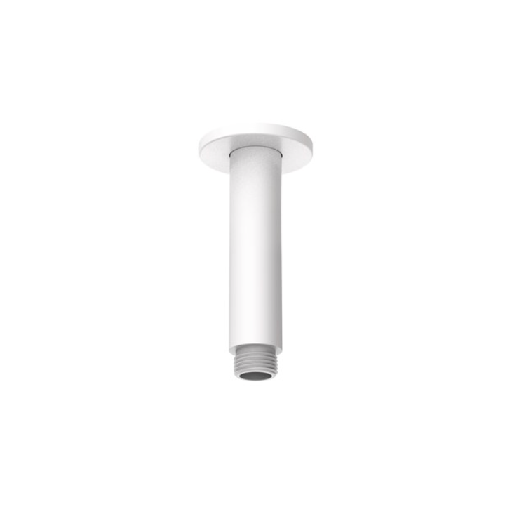 Matte white ceiling shower arm 100mm