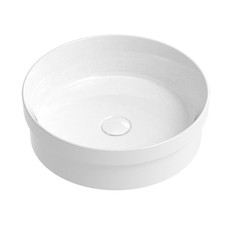 semi inset round gloss or matte ceramic bathroom vanity basin