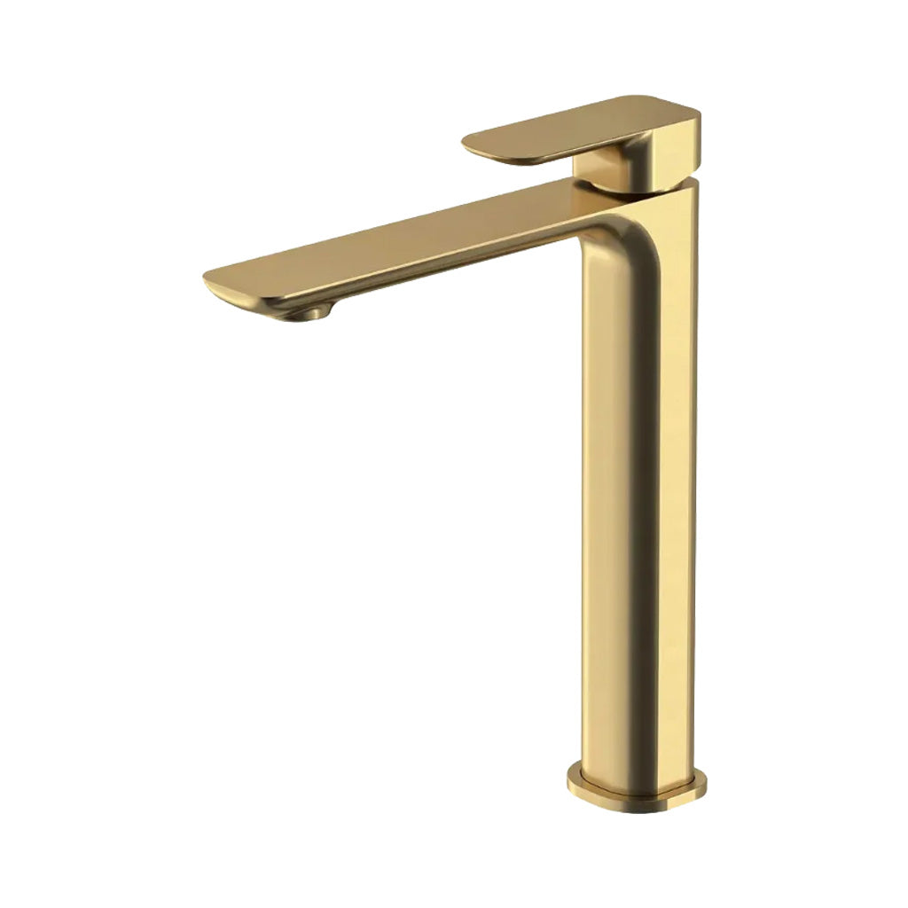 vessel brushed gold bathroom vanity mixer tap