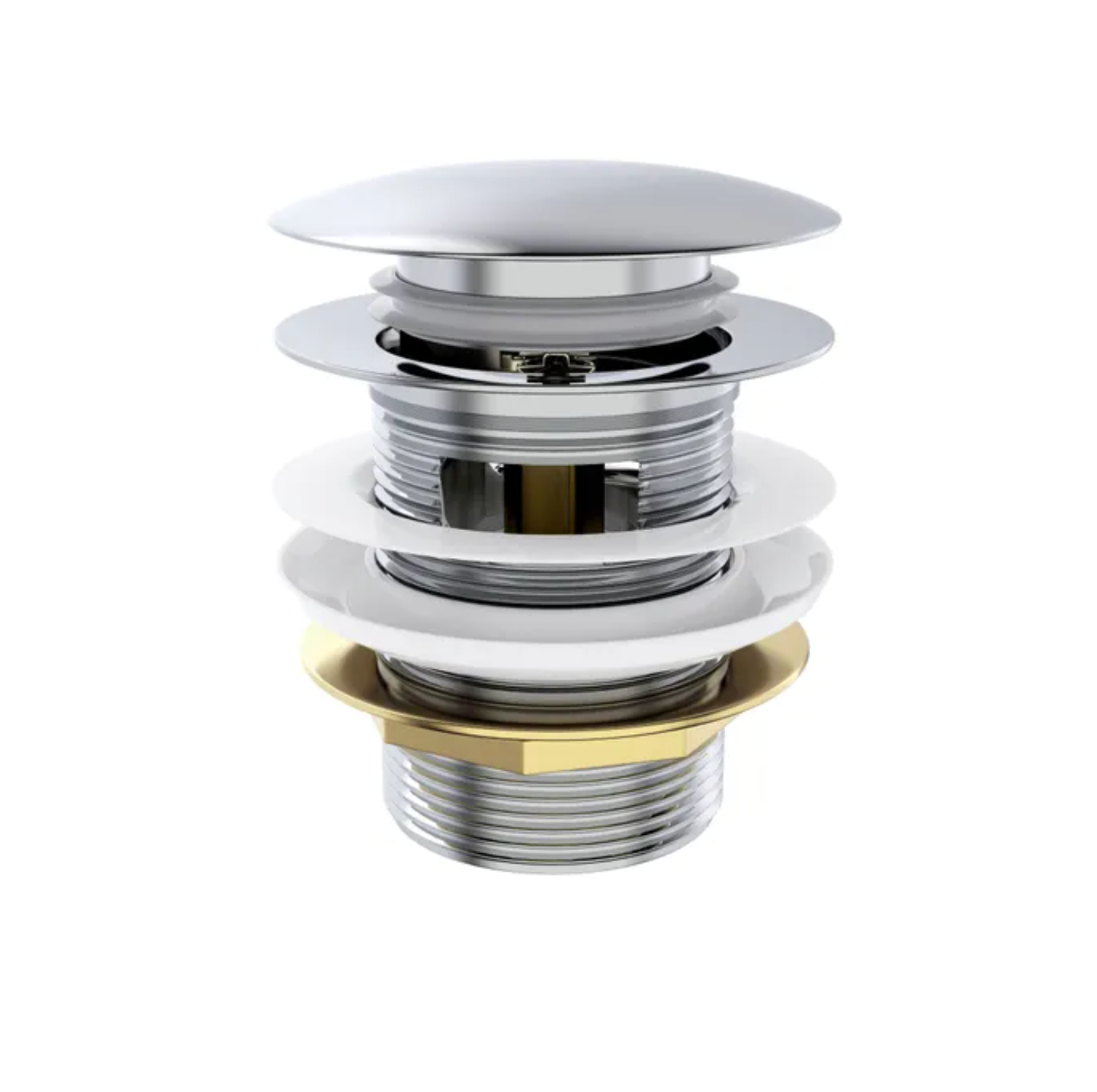 Chrome bath plug and waste with overflow