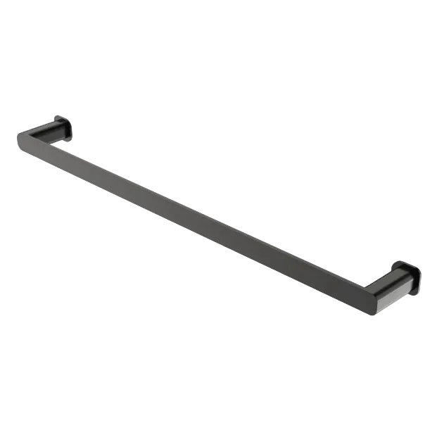 600mm matte black single towel rail
