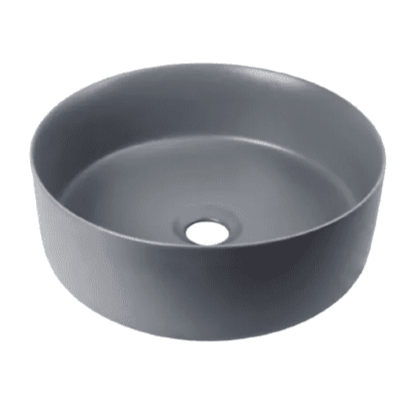 Donii Parco Matte Grey Round Above Counter vanityn Basin 355x355
