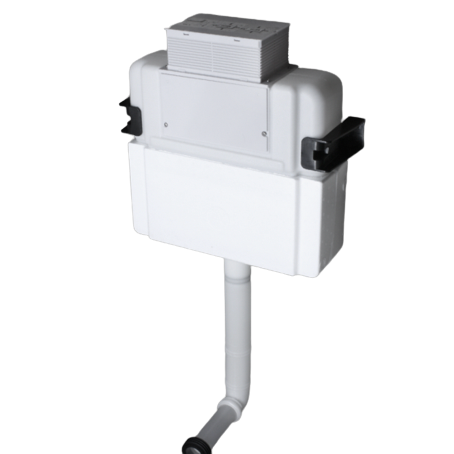 concealed in wall under bench  flushing cistern for floormount toilet pans
