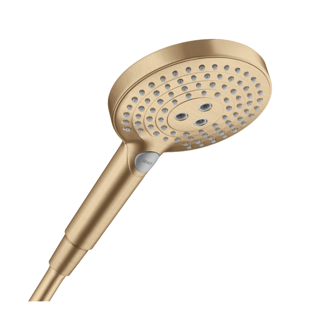 Gold shower head on a white background