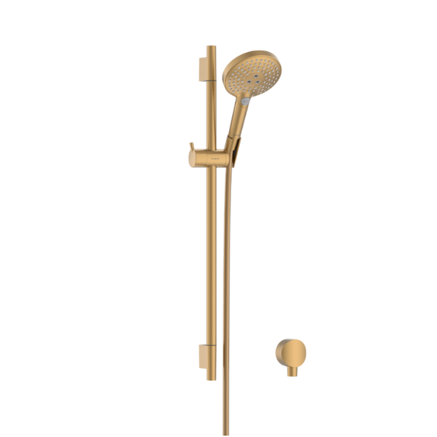 Gold shower set with handheld showerhead and control handle
