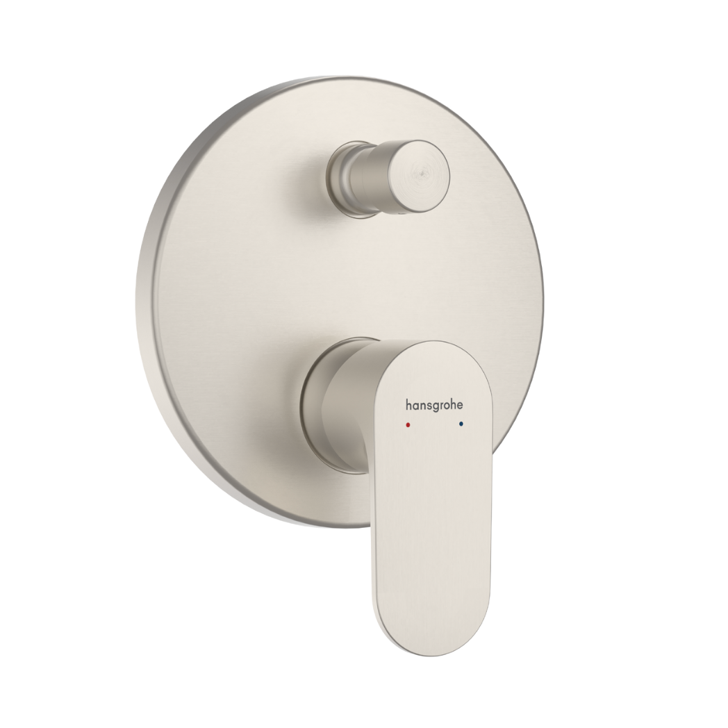 Hansgrohe shower control valve on a white background