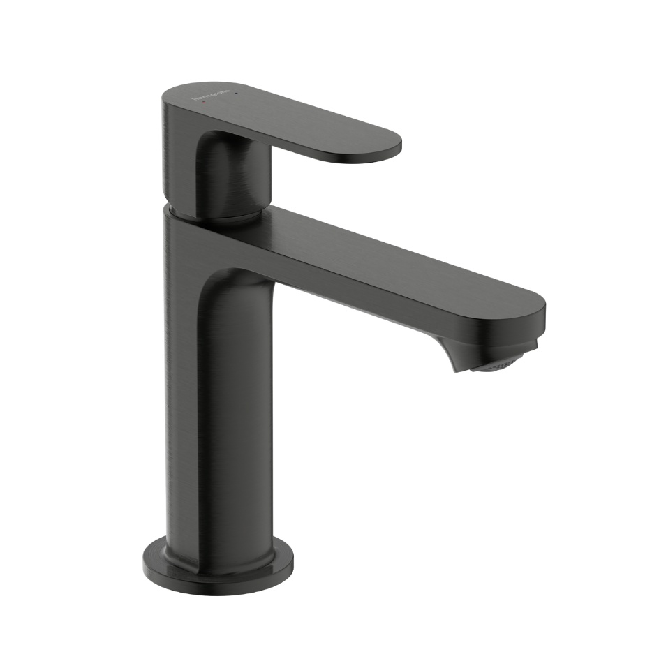 Black Basin mixer tap brushed back chrome